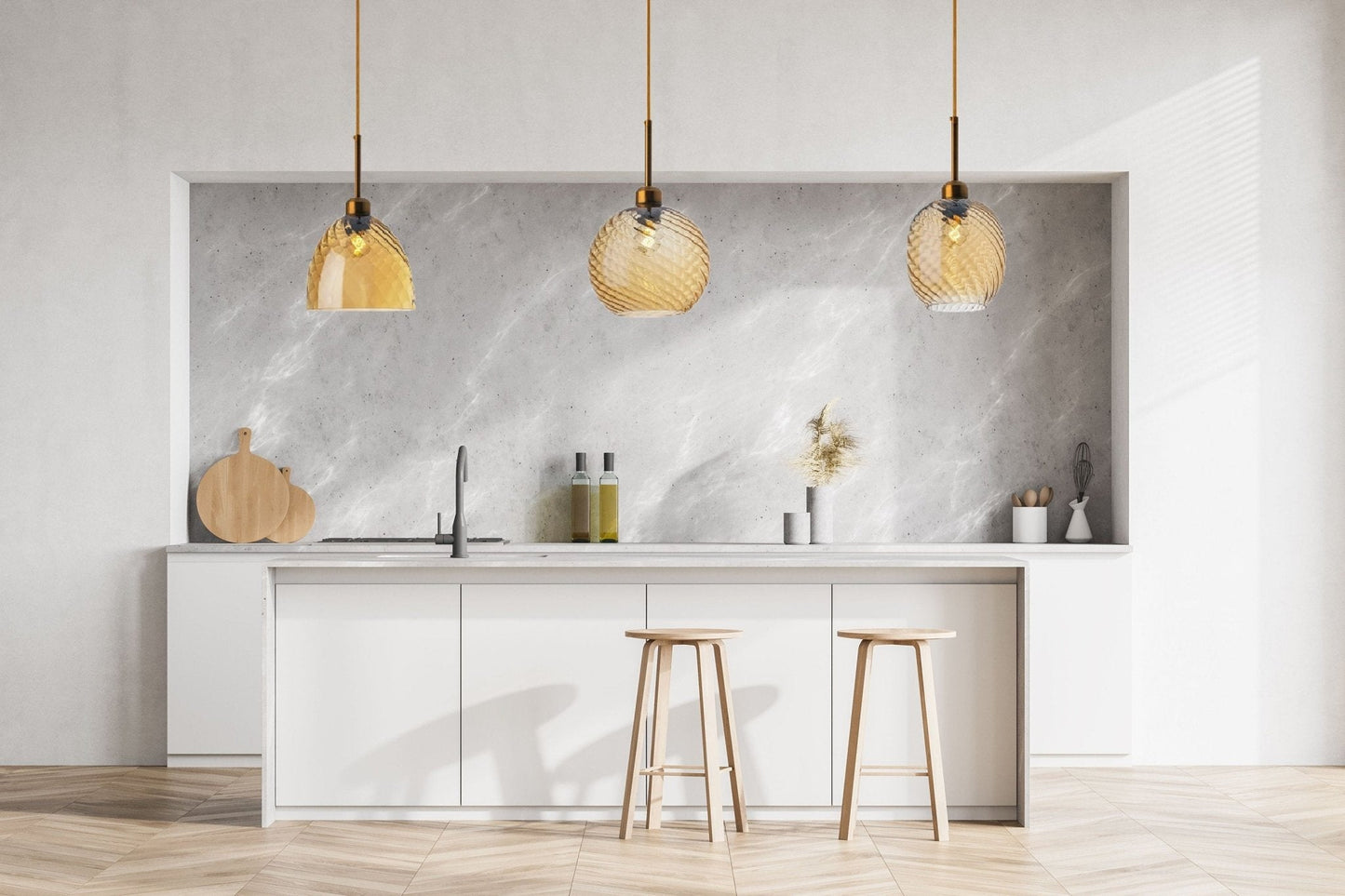 Gold Swirl Glass Pendant Light - Modern Hanging Lamp
