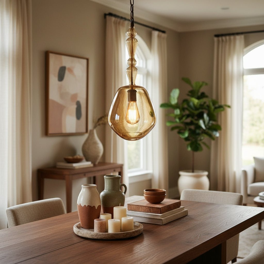 Blown Glass Pendant Light - Les Trois Pyramides