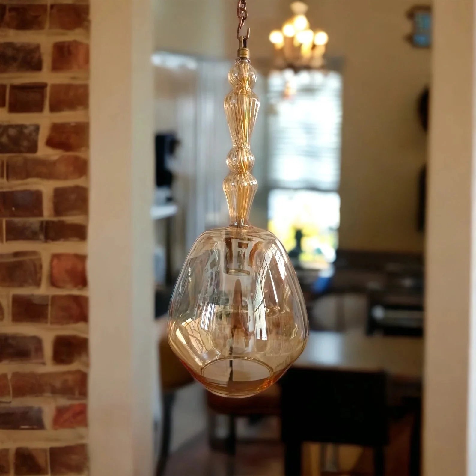 Blown Glass Pendant Light - Les Trois Pyramides