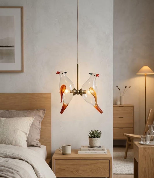 Handmade Birds Twin Hanging lamp | Les Trois Pyramides.