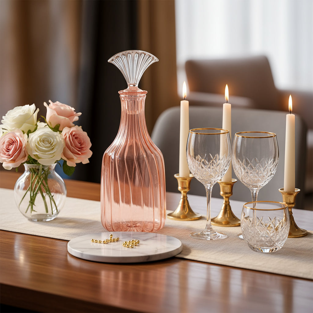 Blown Glass Decanter - Les Trois Pyramides