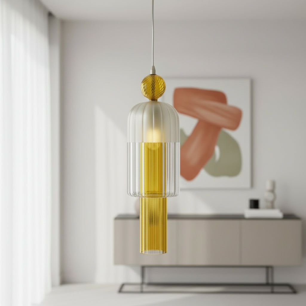 Blown Glass Pendant Light - Les Trois Pyramides