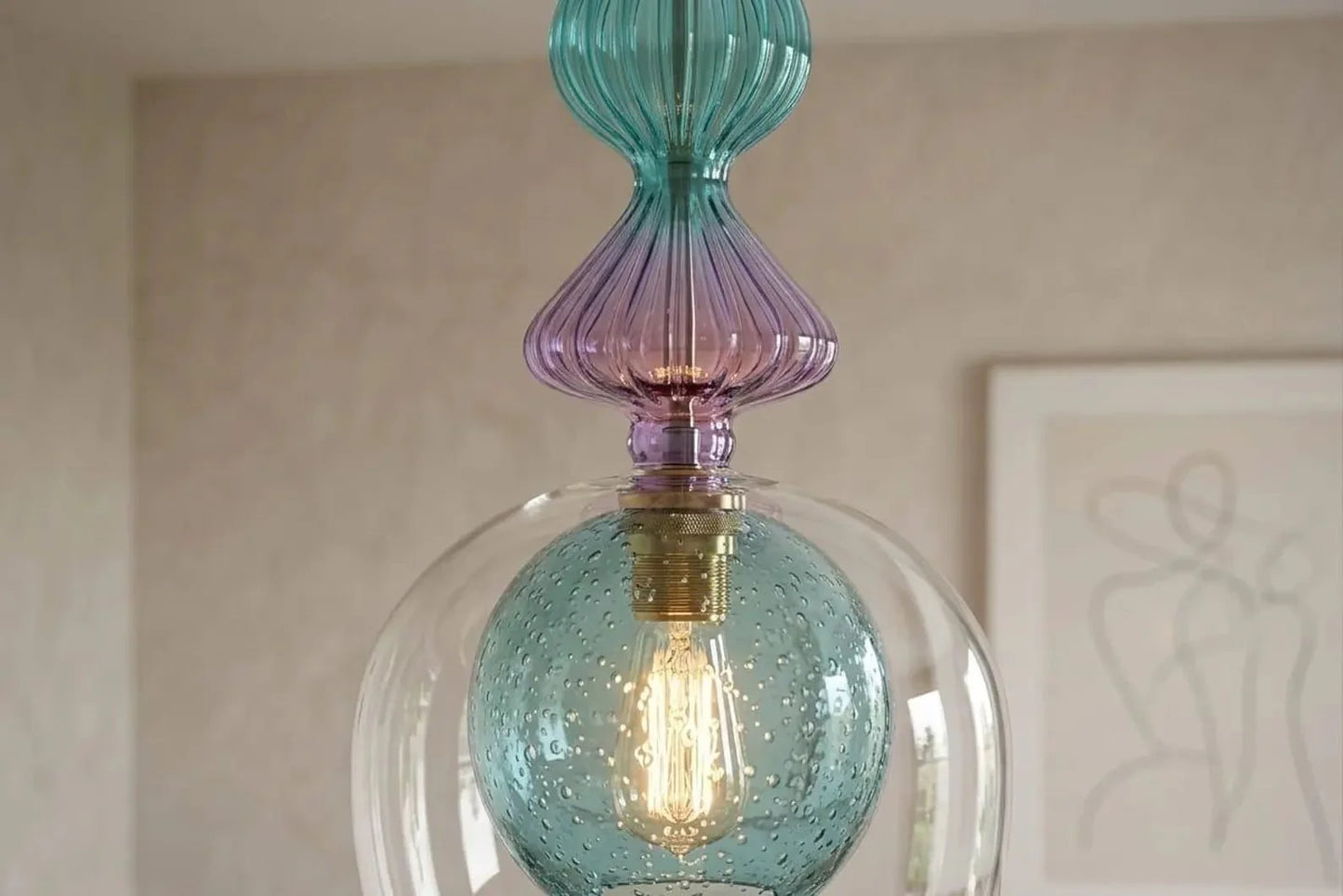 Handcrafted Light Pendant for Kitchen Decor | Les Trois Pyramides