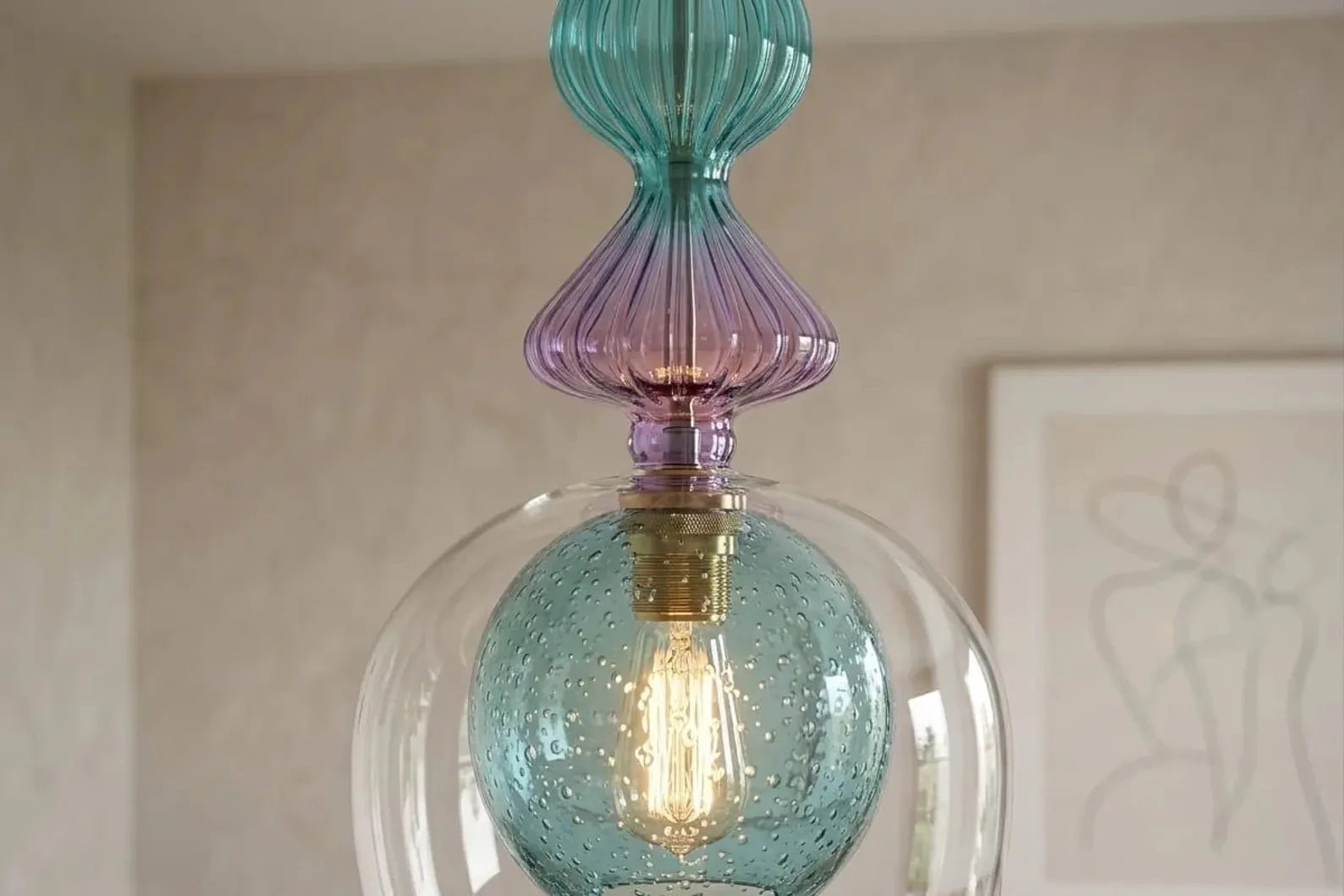 Handcrafted Light Pendant for Kitchen Decor | Les Trois Pyramides