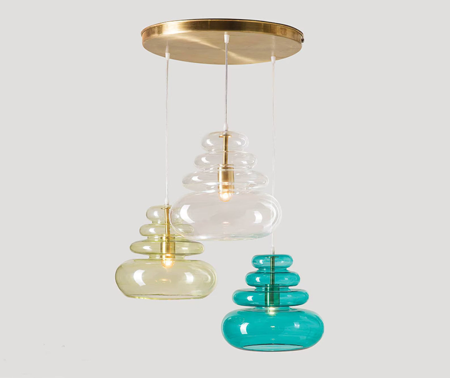 Custom Blown Glass Pendant- Les Trois Pyramides