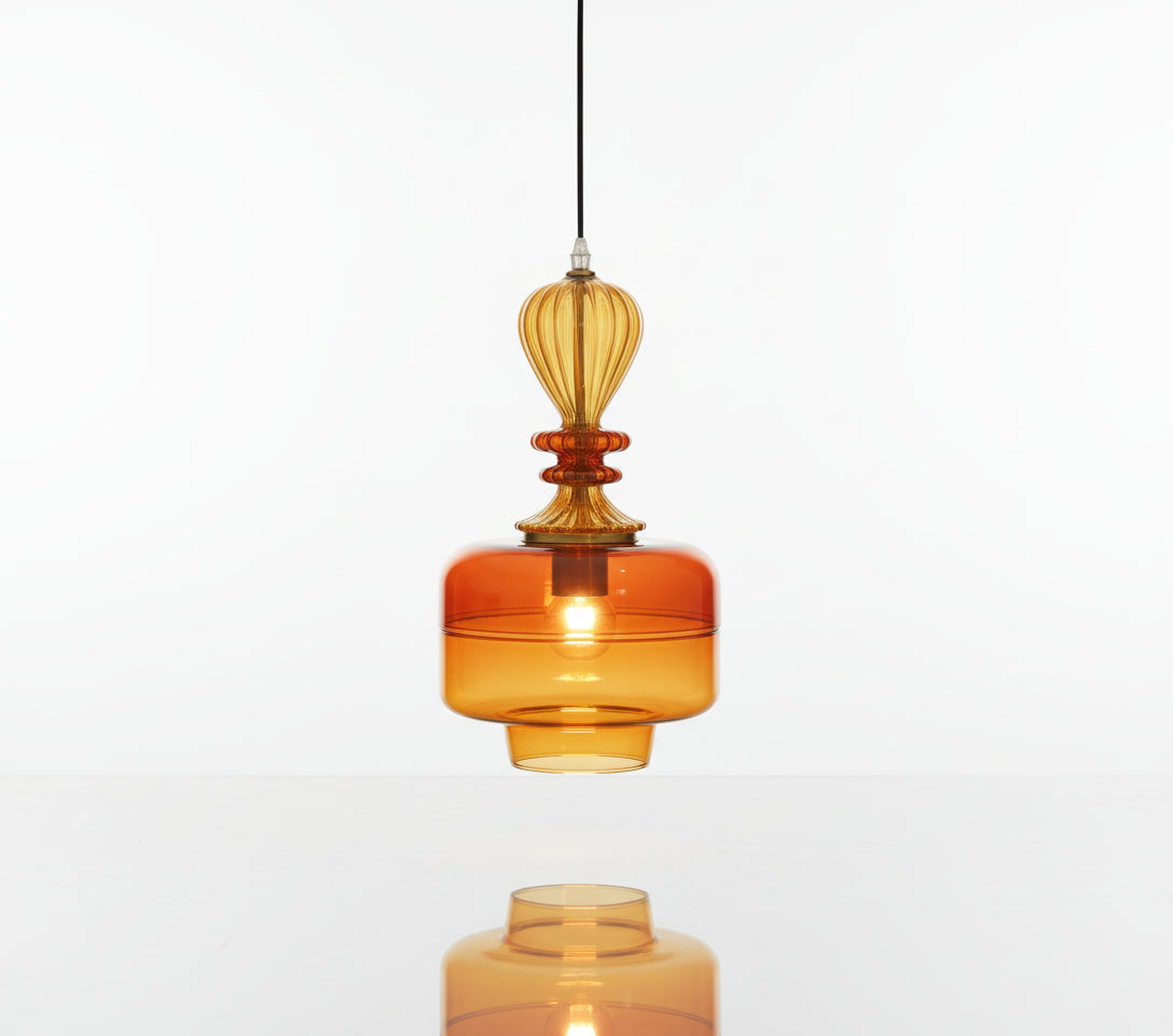 Blown Glass Light Fixture - Les Trois Pyramides