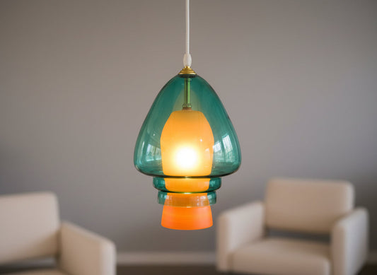 Blown Glass Pendant Light for Kitchen Decor - Les Trois Pyramides