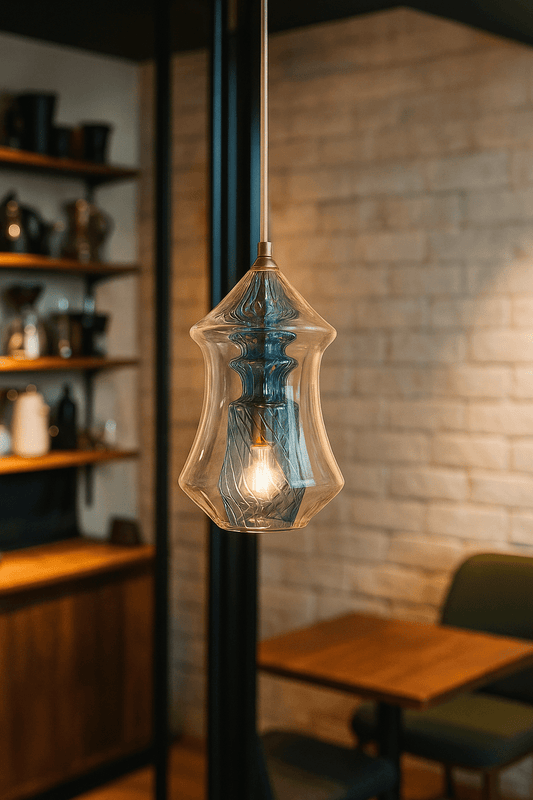 Double Layer Blown Glass Light Pendant - Les Trois Pyramide