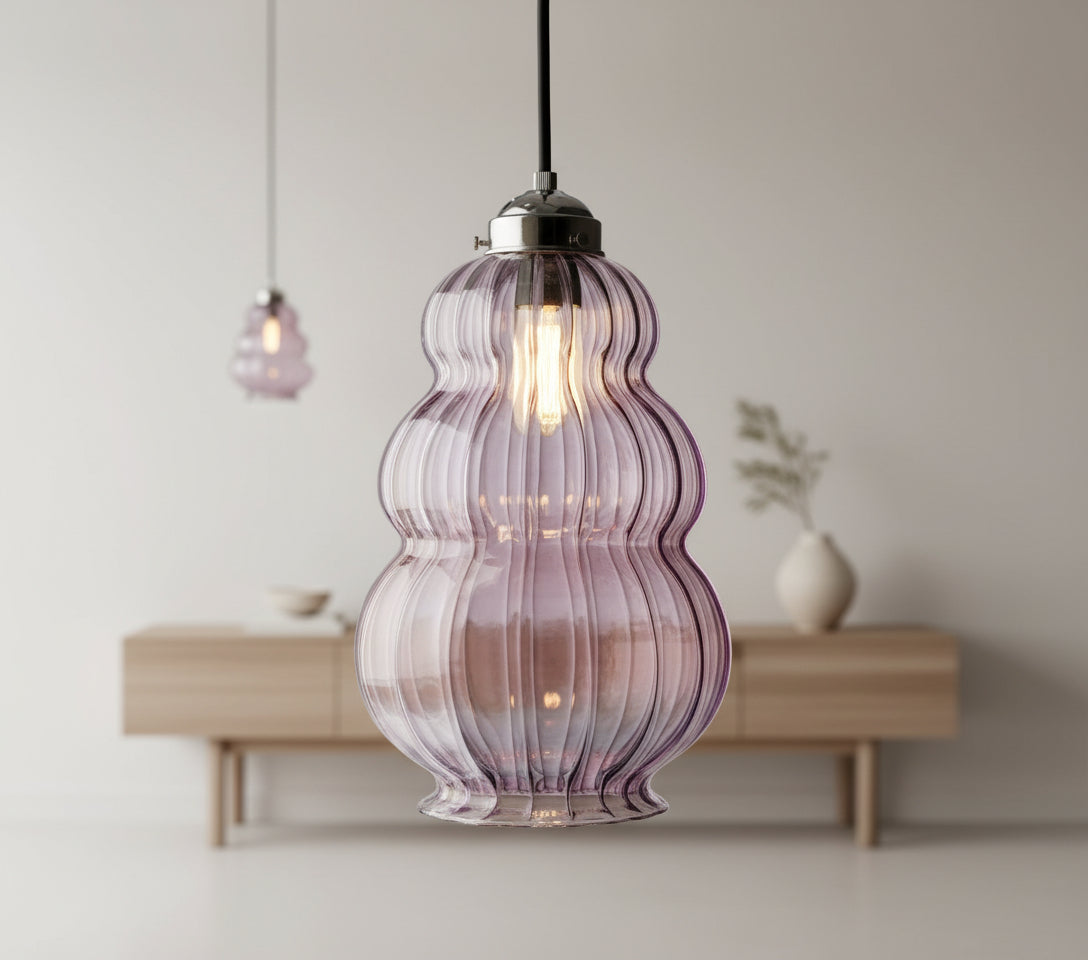 Glass Pendant Lights Modern Winter Decor - Les Trois Pyramides