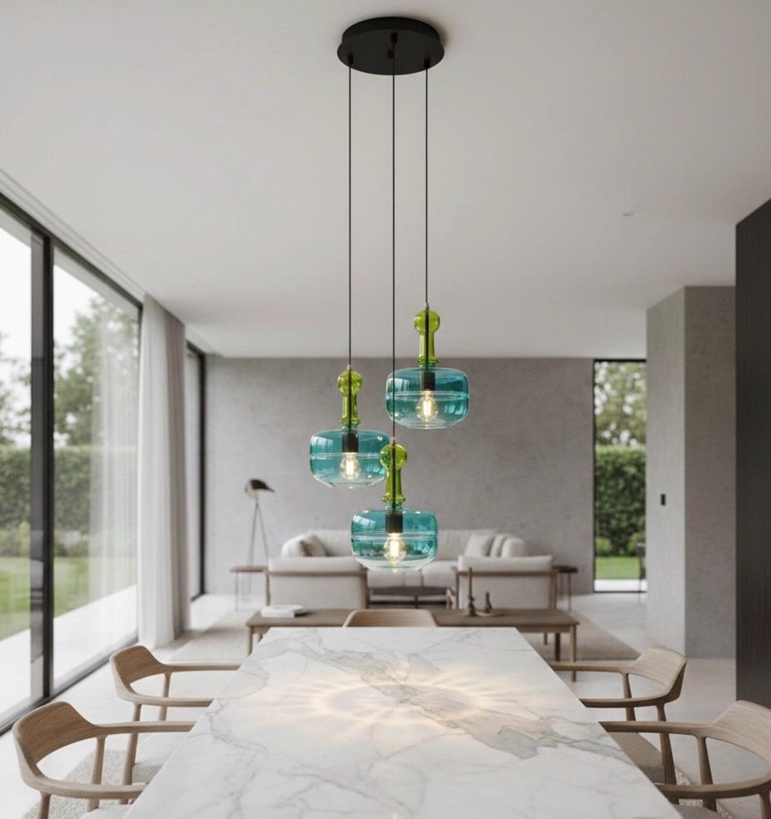 Glass Pendant Lights Modern Fall Decor - Les Trois Pyramides