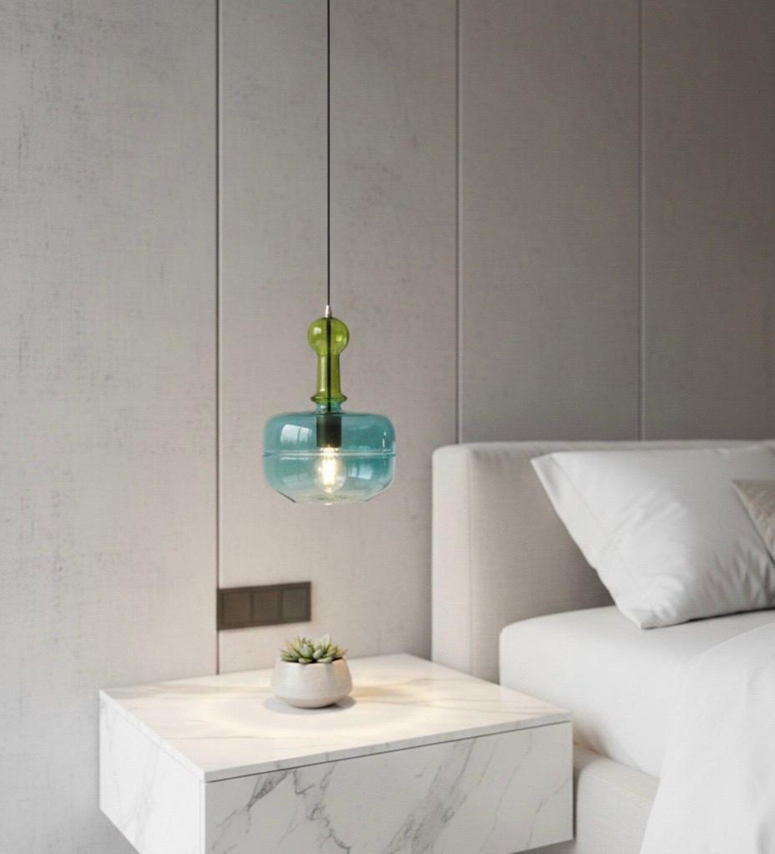 Glass Pendant Lights Modern Fall Decor - Les Trois Pyramides