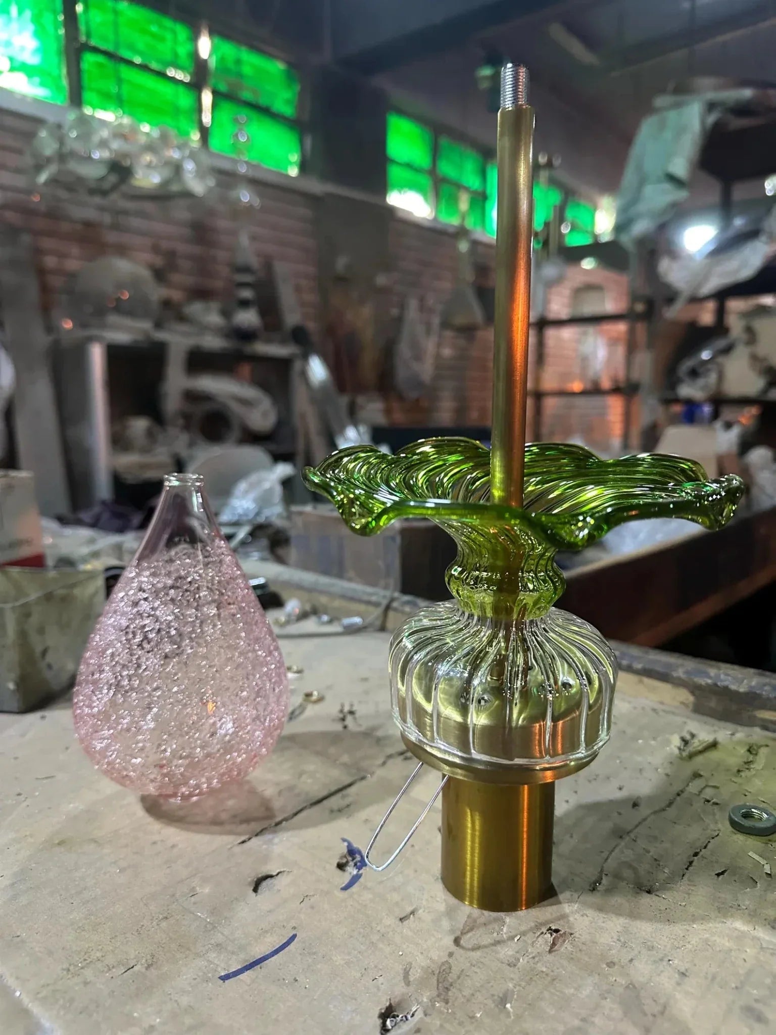 Pink Lotus-Inspired Glass Pendant Light | Hand-Blown Layered Pendant | Les Trois Pyramides