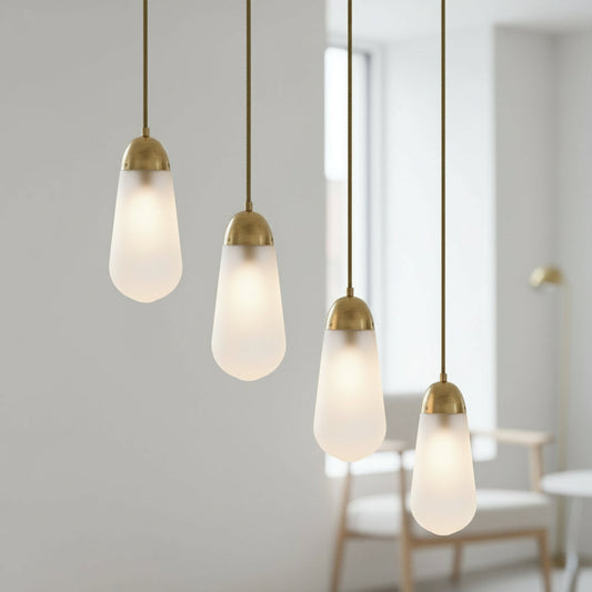 Handcrafted Frosted Glass Light Pendant - Modern Minimalist Lighting | Les Trois Pyramides