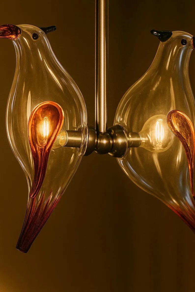 Handmade Birds Twin Hanging lamp | Les Trois Pyramides.