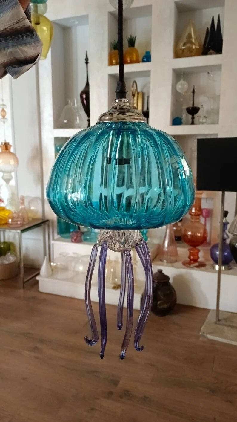 Jellyfish Blown Glass Pendant Light by Les Trois Pyramides 
