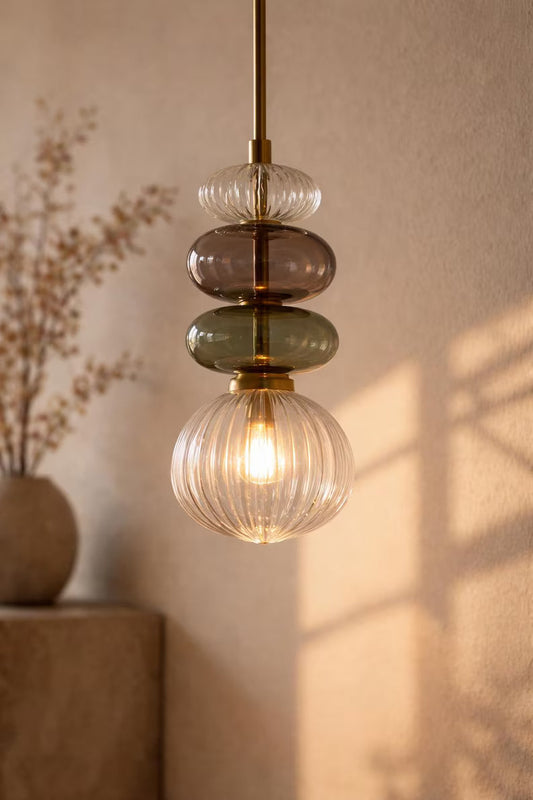 Glass Pendant Light | Hanging Lamp | Modern Pendant Lighting | Ceiling Light | Glass Hanging Light | Les Trois Pyramides
