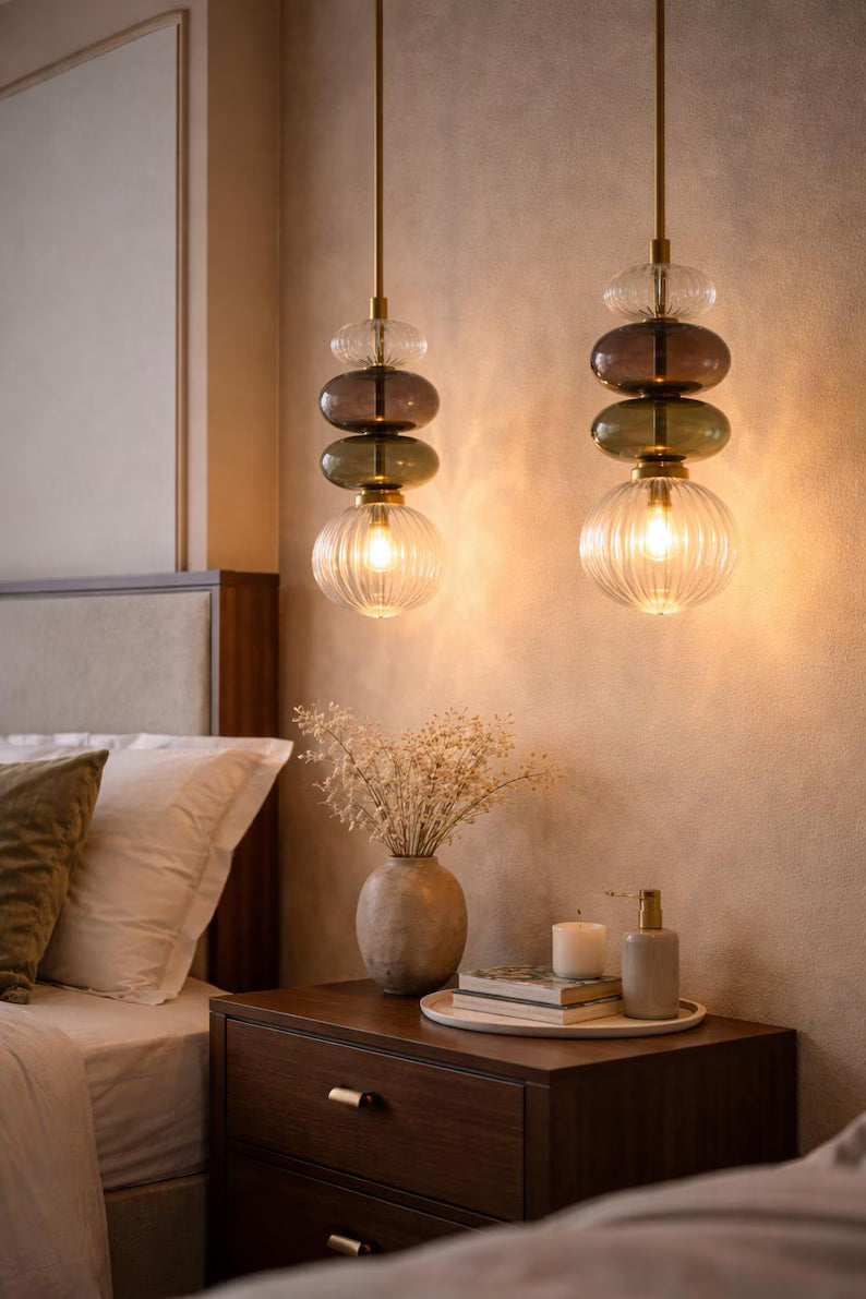 Glass Pendant Light | Hanging Lamp | Modern Pendant Lighting | Ceiling Light | Glass Hanging Light | Les Trois Pyramides
