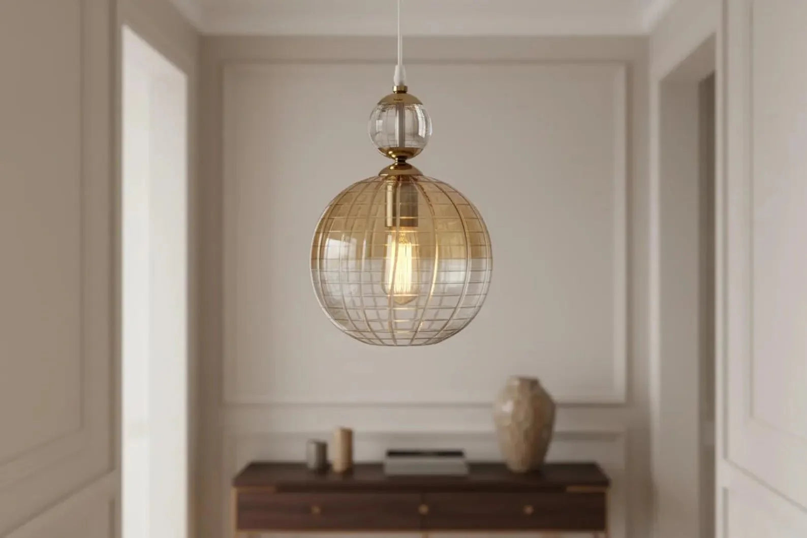 Blown Glass Pendant - Les Trois Pyramides