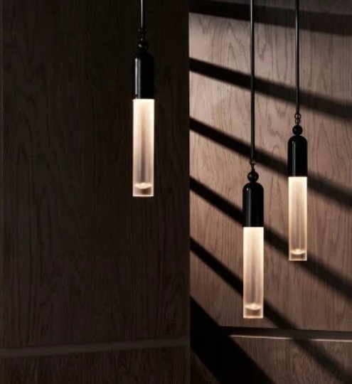 Modern Copper + Frosted Glass Light Pendant Modern Style - Les Trois Pyramides 