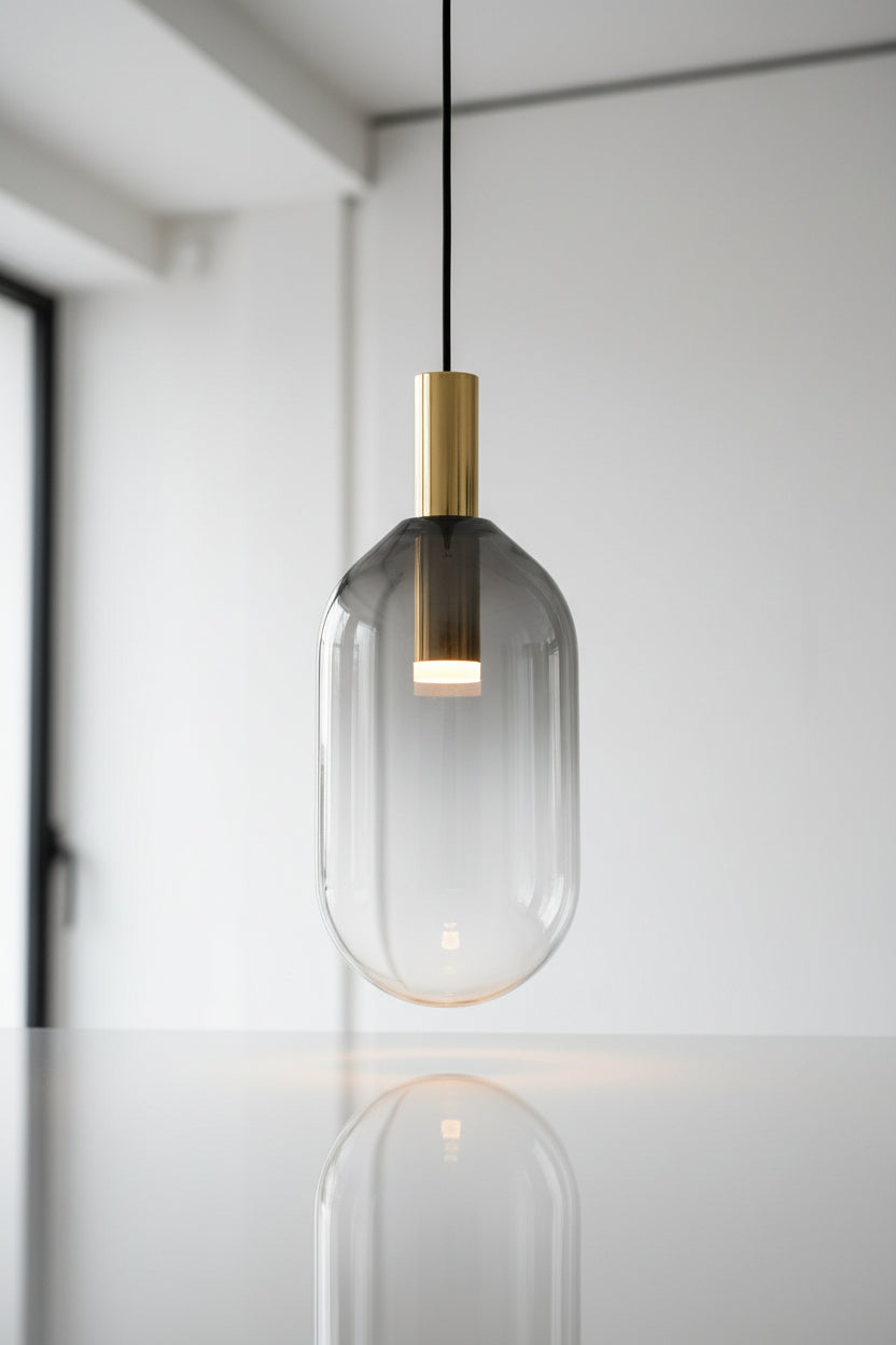 Modern Pendants Light - Copper + Glass Light - Les Trois Pyramides 