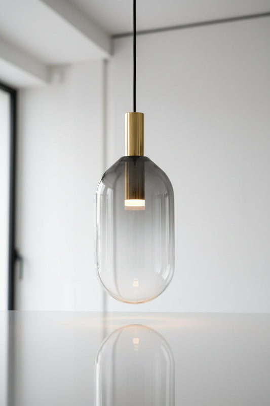 Modern Pendants Light - Copper + Glass Light - Les Trois Pyramides 