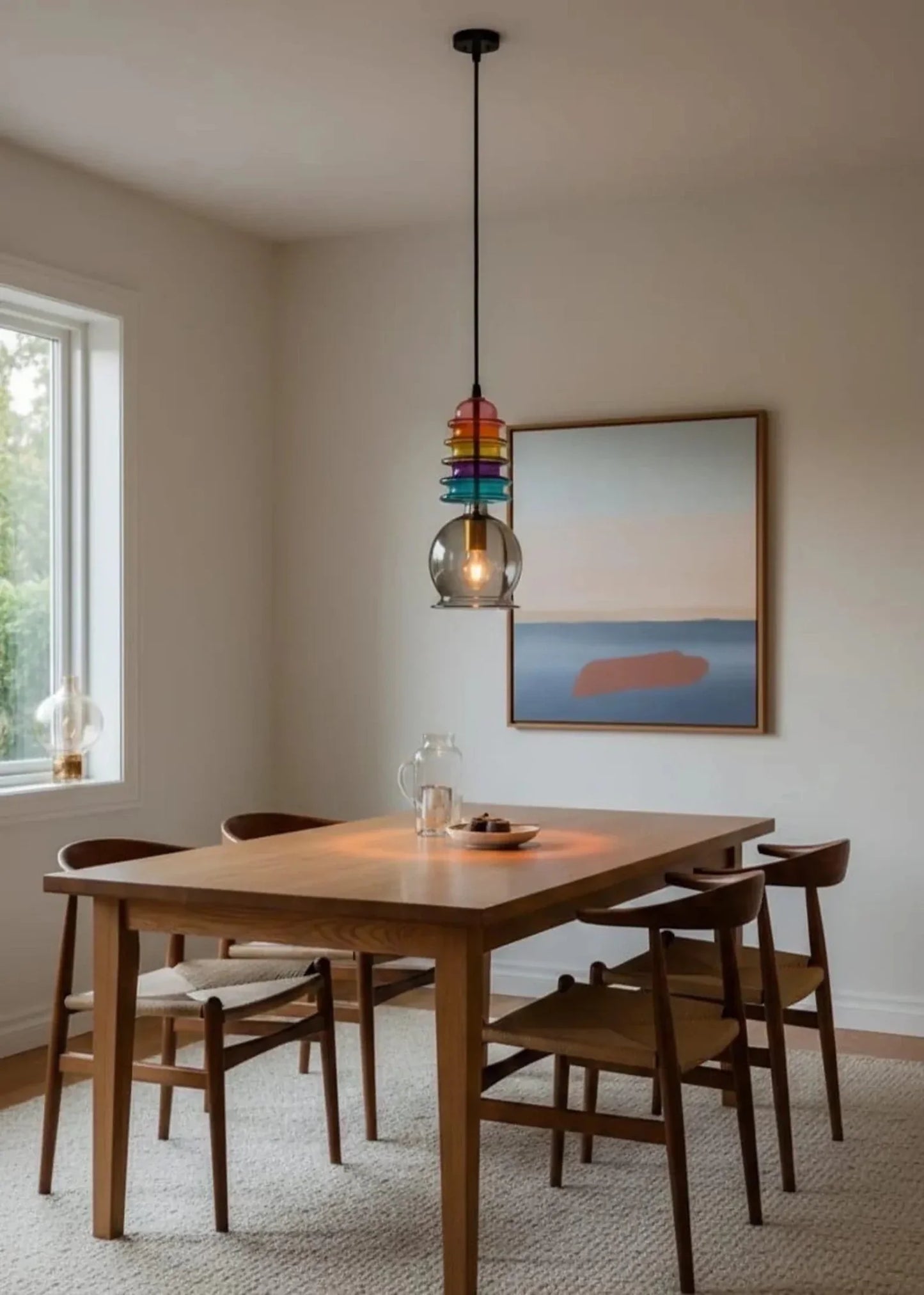 modern-rainbow-blown-glass-light-pendant | Les Trois Pyramides