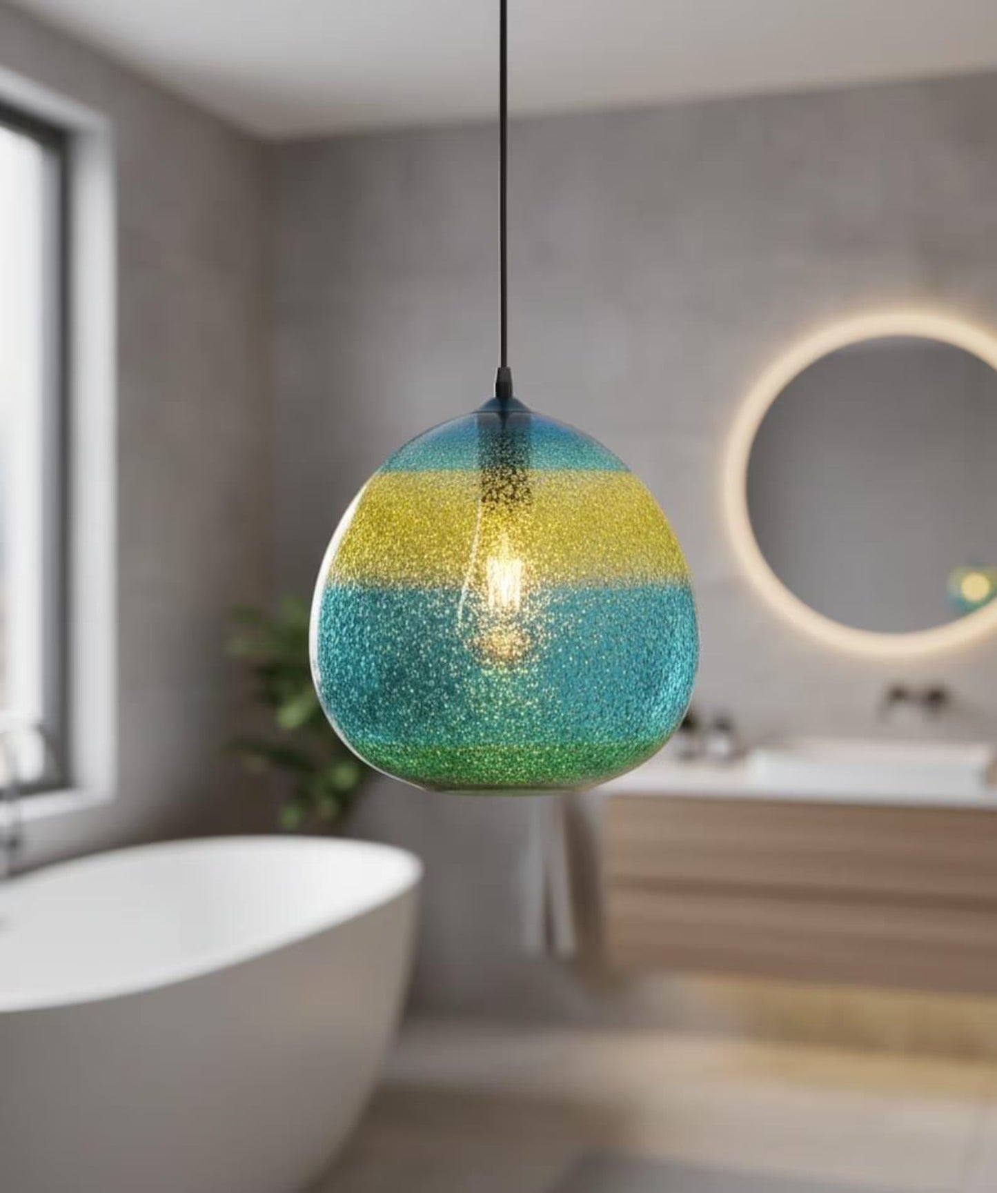 Frosted Glass Pendant Lights Modern Fall Decor for bathroom - Les Trois Pyramides