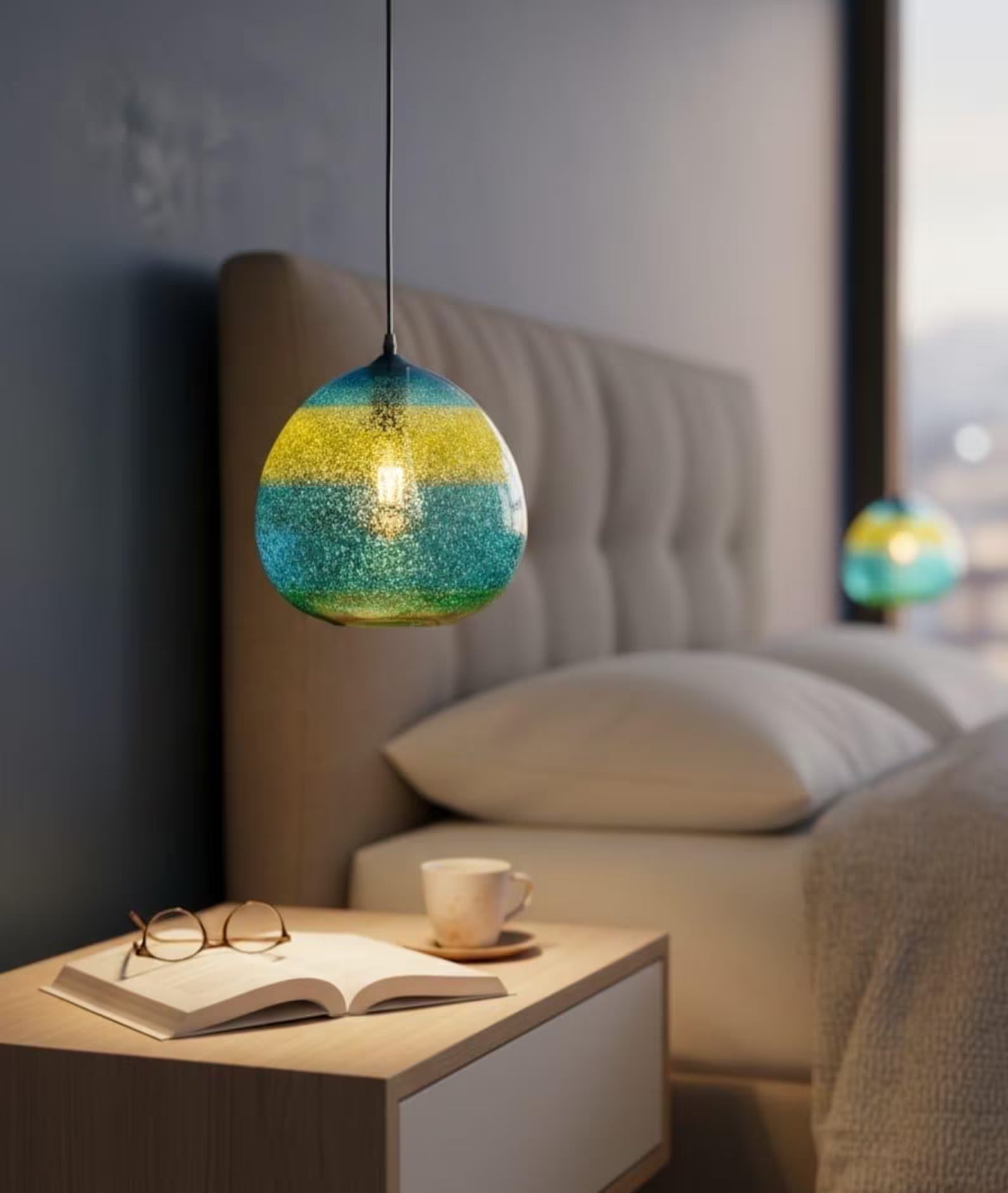 Frosted Glass Pendant Lights Modern Fall Decor - Les Trois Pyramides