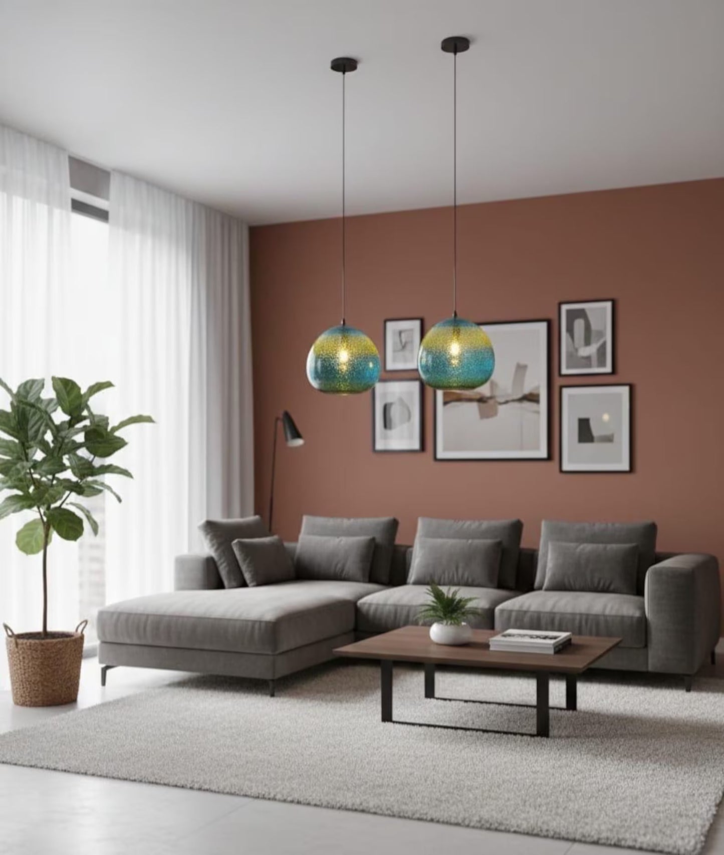 Frosted Glass Pendant Lights Modern Fall Decor - Les Trois Pyramides