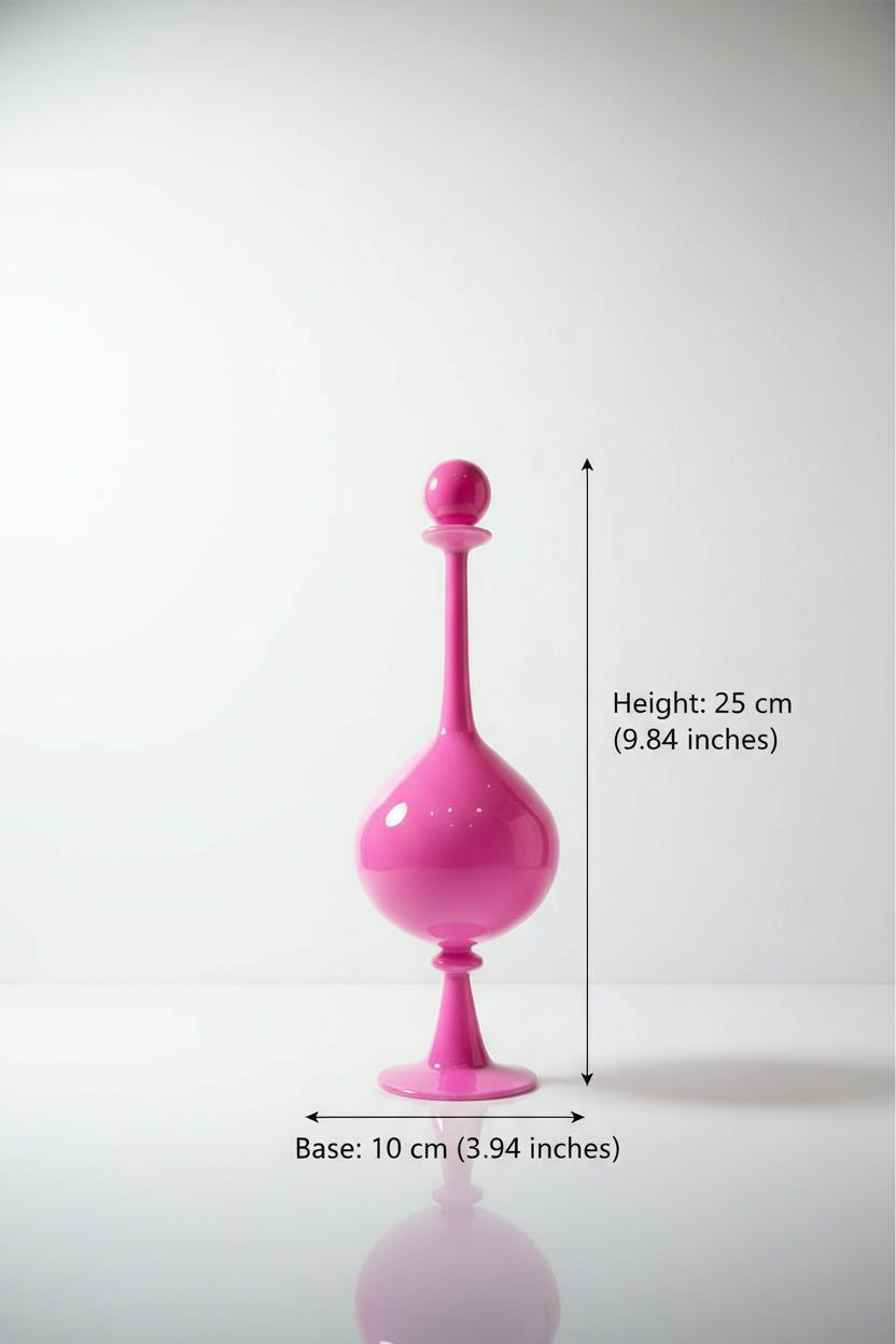 Pink Modern Decanter Bottle with Stopper - Handmade Blown Glass Bottle - Decanters - Decanter Gift - Blown Glass Decanter - Decor Gifts | Les Trois Pyramides 