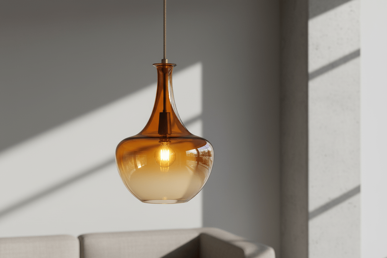 Set of 3 Multicolored Hand blown glass pendant | Les Trois Pyramides.