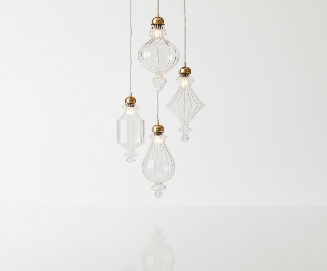 Set of 4 Modern Chandelier Light for Home - Les Trois Pyramides 