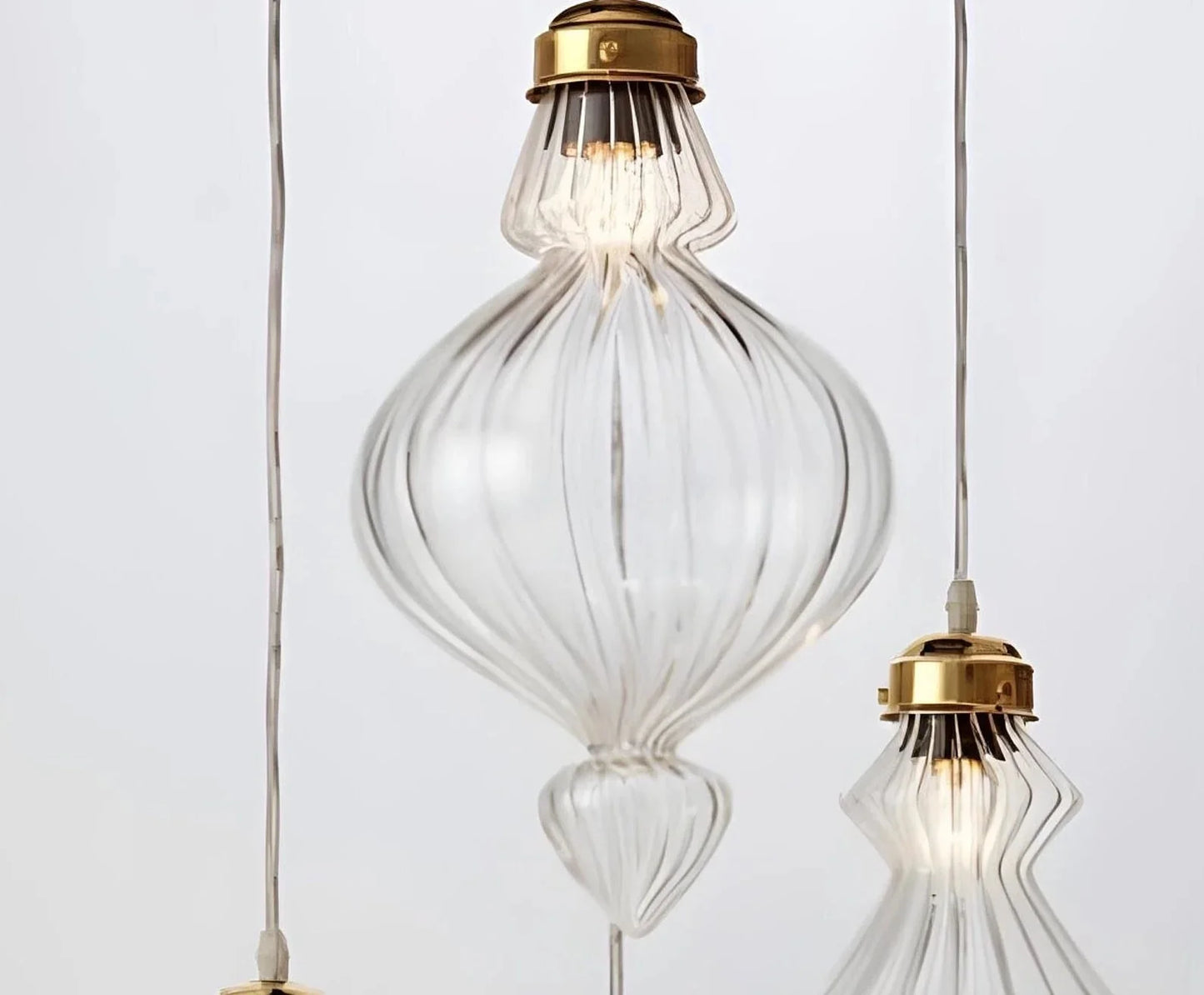Set of 4 Modern Chandelier Light for Office and Home - Les Trois Pyramides 