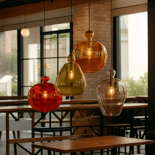 Set of Four Hanging Lights over Bar | LesTroisPyramides