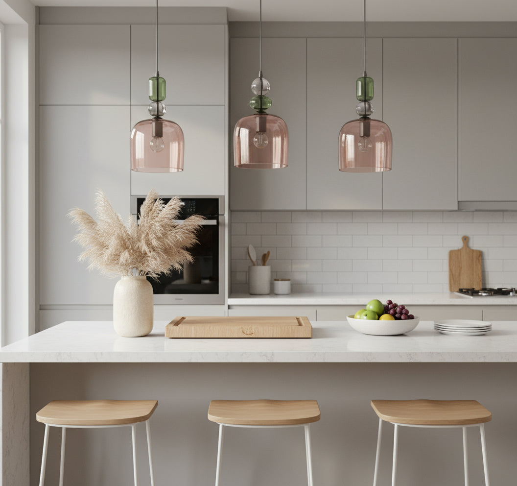 Set of Three Modern Pendants Lights - Les Trois Pyramides