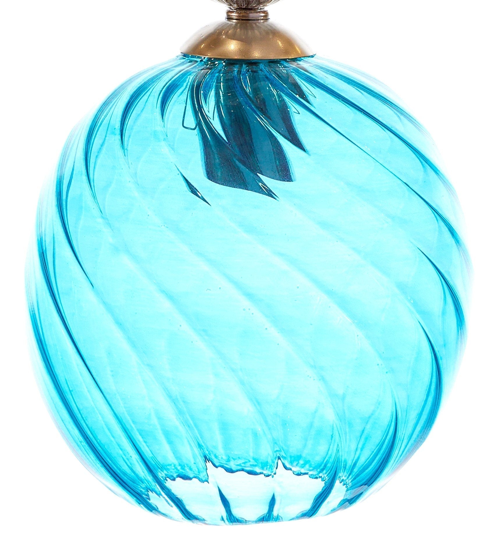Swirl Ribbed Glass Light Fixture for Room Decor - Les Trois Pyramides