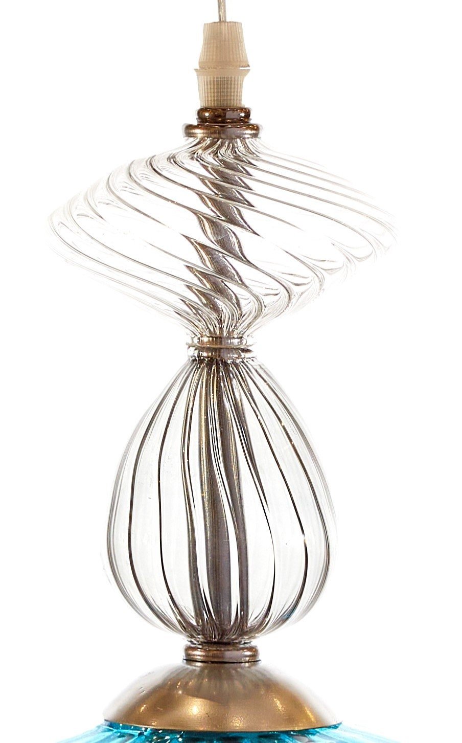 Swirl Ribbed Glass Light Fixture for Room Decor - Les Trois Pyramides