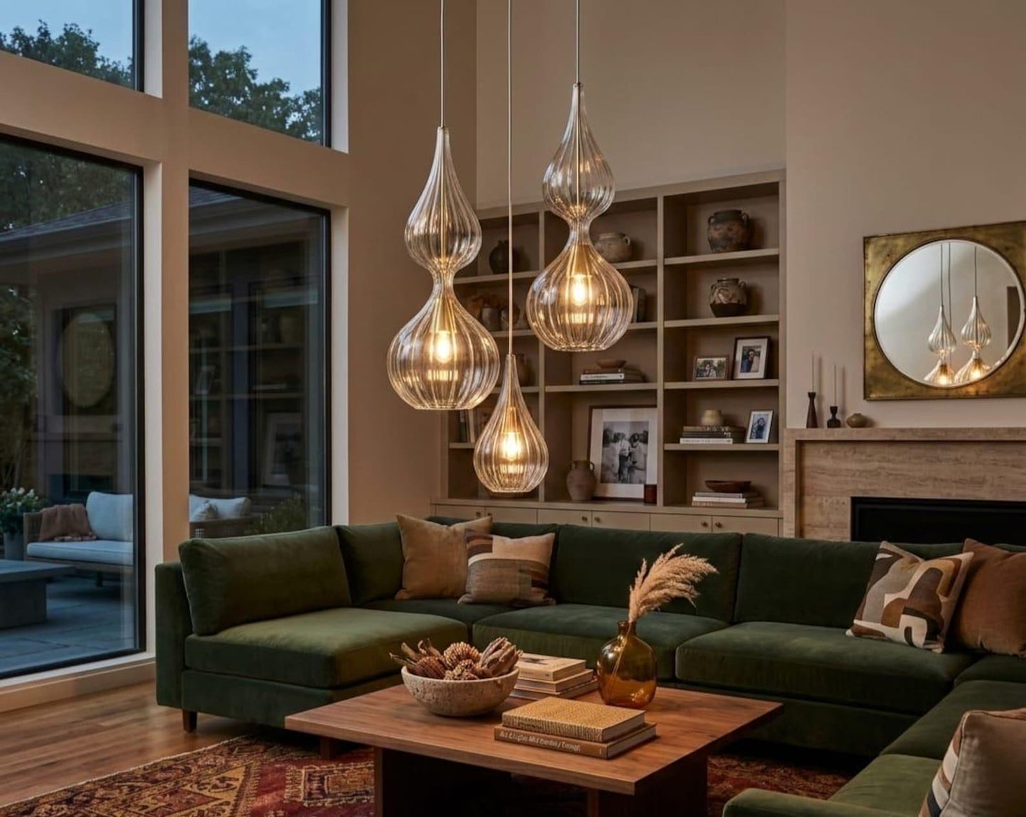 Art Deco Light Fixture - Les Trois Pyramides
