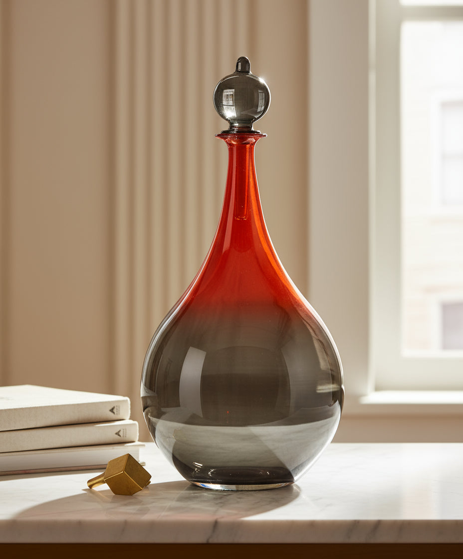 Vintage Classic Decanter Bottle with Stopper - Les Trois Pyramides 