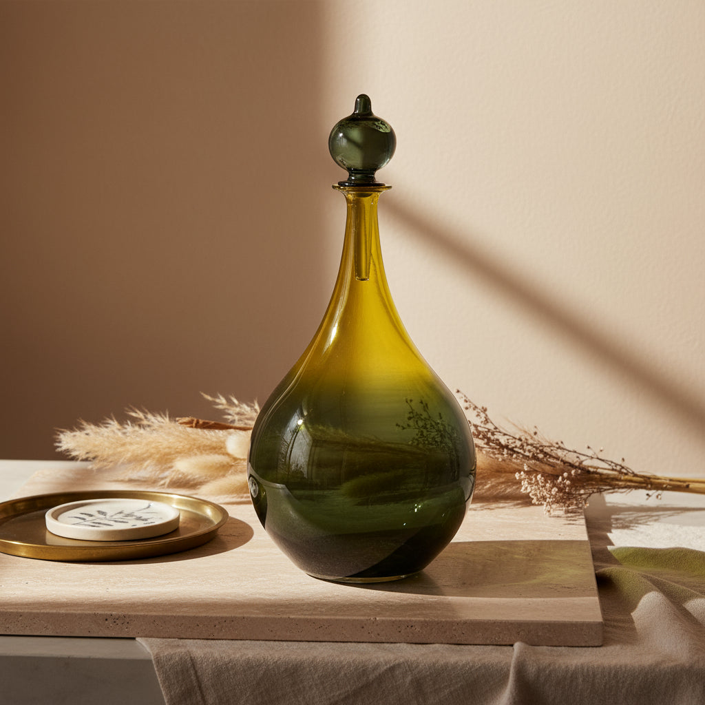 Vintage Classic Decanter Bottle with Stopper - Les Trois Pyramides 